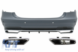 Rear Bumper with Exhaust Muffler Tips suitable for Mercedes E-Class W212 Facelift (2013-2016) E63 Design - CORBMBW212FAMGWOL
