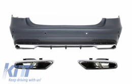 Rear Bumper with Exhaust Muffler Tips suitable for MERCEDES E-Class W212 Facelift (2013-2016) E63 Design