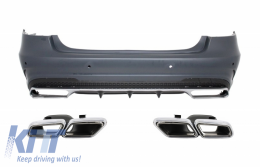 Rear Bumper with Exhaust Muffler Tips suitable for MERCEDES Benz W212 E-Class Facelift (2013-up) - CORBMBW212FAMGS63