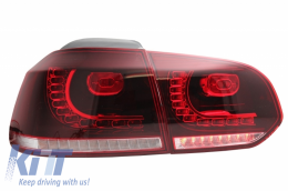 Rear Bumper with Exhaust System and Taillights Full LED suitable for VW Golf VI (2008-2013) R20 Design Cherry Red (LHD and RHD)-image-6051011