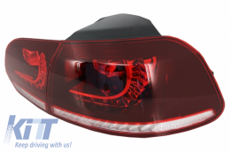 Rear Bumper with Exhaust System and Taillights Full LED suitable for VW Golf VI (2008-2013) R20 Design Dynamic Sequential Turning Light (LHD and RHD)-image-6051077