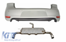 Rear Bumper with Exhaust System suitable for VW Golf 6 VI (2008-2012) GTI Design - CORBVWG6GTIESBF