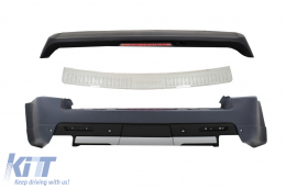 Rear Bumper with Foot Plate Aluminum and Roof Spoiler suitable for Land Rover Range Rover Sport (2005-2009) L320 Autobiography Design - CORBRRSATSSPFPAA