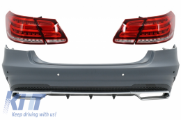 Rear Bumper with LED Light Bar Taillights suitable for Mercedes E-Class W212 (2009-2012) Facelift E63 Design - CORBMBW212FAMGTL