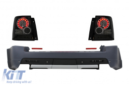 Rear Bumper with LED Taillights Black suitable for Land Rover Range Rover Sport L320 (2005-2013) Autobiography Design