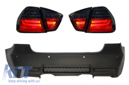 Rear Bumper with LED Taillights Smoke suitable for BMW 3 Series E90 (2005-2008) M3 Design - CORBBME90M3PDCC9
