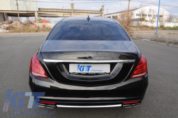 Rear Bumper with Muffler Tips suitable for MERCEDES S-Class W222 (2013-up) S65 Design-image-6022251