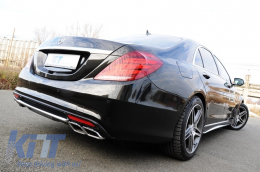 Rear Bumper with Muffler Tips suitable for MERCEDES S-Class W222 (2013-up) S63 Design-image-6049410