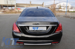 Rear Bumper with Muffler Tips suitable for MERCEDES S-Class W222 (2013-up) S63 Design-image-6049411