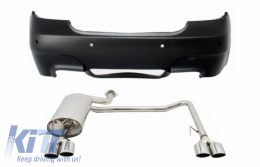 Rear Bumper with PDC 24mm suitable for BMW 5 Series E60 (2003-2007) and Exhaust System Twin Double Quad M5 Design - CORBBME60M5P24DO