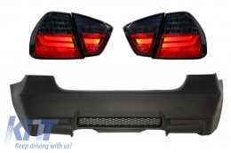 Rear Bumper without PDC suitable for BMW 3 Series E90 (2005-2008) with LED Taillights Smoke M3 Design - CORBBME90M3C9