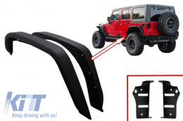 Rear Crusher Tube Flat Steel Fender Flares suitable for Jeep Wrangler / Rubicon JK (2007-2017)-image-6075949