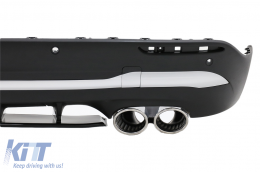Rear Diffuser and Chrome Exhaust Tips suitable for Mercedes GLA SUV H247 Sport Line (2020-) Aero 45S Design-image-6096887