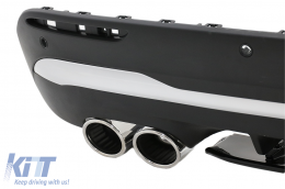 Rear Diffuser and Chrome Exhaust Tips suitable for Mercedes GLA SUV H247 Sport Line (2020-) Aero 45S Design-image-6096889