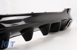 Rear Diffuser and Chrome Exhaust Tips suitable for Mercedes CLA X118 Shooting Brake C118 Coupe Sport Line (2019-2023) CLA45S Design Aerodynamic Package-image-6104248