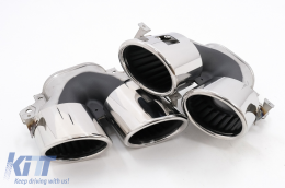 Rear Diffuser and Chrome Exhaust Tips suitable for Mercedes CLA X118 Shooting Brake C118 Coupe Sport Line (2019-2023) CLA45S Design Aerodynamic Package-image-6104250