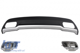 Rear Diffuser and Exhaust Tips suitable for Mercedes A-Class W176 (2012-2018) Sport Pack - RDMBW176AMG