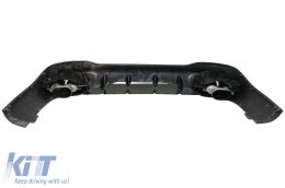 Rear Diffuser and Exhaust Tips suitable for Mercedes CLA X118 Shooting Brake C118 Coupe Sport Line (2019-up) CLA45S Design Aerodynamic Night Package-image-6078440