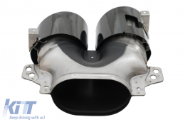 Rear Diffuser and Exhaust Tips suitable for Mercedes CLA X118 Shooting Brake C118 Coupe Sport Line (2019-up) CLA45S Design Aerodynamic Night Package-image-6078446