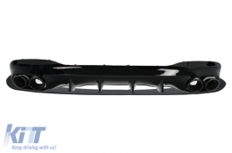 image-74-Rear Diffuser and Exhaust Tips suitable for Mercedes CLA X118 Shooting Brake C118 Coupe Sport Line (2019-06.2025) CLA45S Design Aerodynamic Night Package