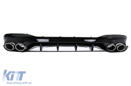 Rear Diffuser and Exhaust Tips suitable for Mercedes CLA X118 Shooting Brake C118 Coupe Sport Line (2019-up) CLA45S Design Aerodynamic Package - RDMBW118CLA45C