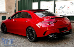 Rear Diffuser and Exhaust Tips suitable for Mercedes CLA X118 Shooting Brake C118 Coupe Sport Line (2019-06.2025) CLA45S Design Aerodynamic Package-image-6127773