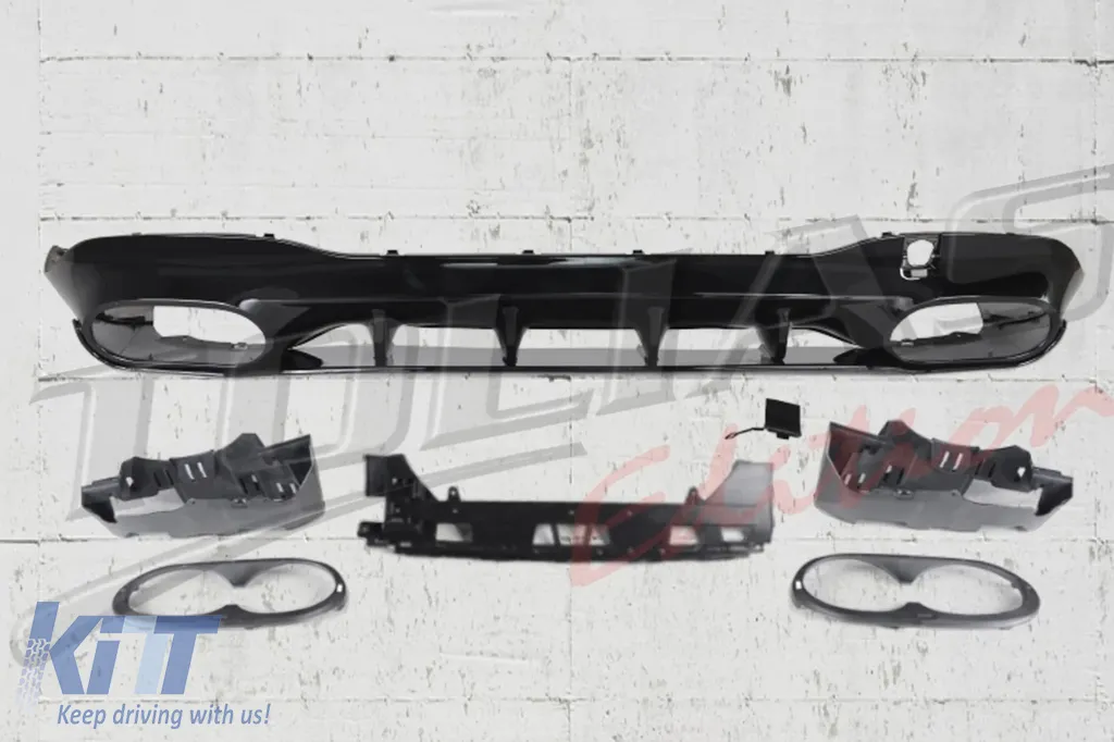 Rear Diffuser and Exhaust Tips suitable for Mercedes CLA X118 Shooting Brake C118 Coupe Sport Line (2019-06.2025) CLA45S Design