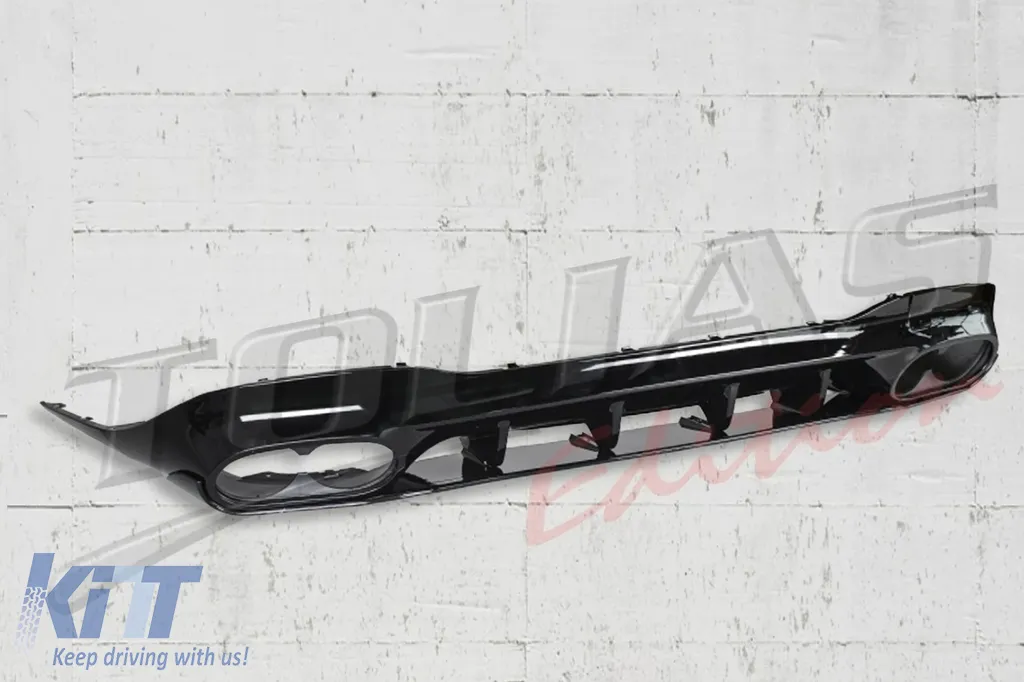 Rear Diffuser and Exhaust Tips suitable for Mercedes CLA X118 Shooting Brake C118 Coupe Sport Line (2019-06.2025) CLA45S Design