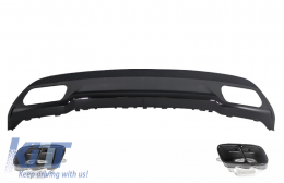 Rear Diffuser and Exhaust Tips Tailpipe suitable for Mercedes A-Class W176 (2012-up) Sport Pack with Side Decals Sticker Vinyl Dark Grey-image-6045291