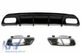 image-39-Rear Diffuser Black Edition with Muffler Tips suitable for Mercedes A-Class W176 (2012-2018) A45 Facelift Design