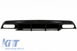 Rear Diffuser Black Edition with Muffler Tips suitable for Mercedes A-Class W176 (2015-2018) and Front Bumper Splitters Fins Aero A45 Facelift Design-image-6073693