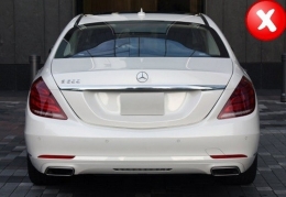 Rear Diffuser Black Exhaust Muffler Tips suitable for Mercedes S-Class W222 Sport Line Package (2013-06.2017)-image-6049407