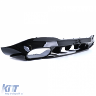 Rear diffuser black gloss + double tailpipes chrome for Mercedes CLA C118 X118-image-6257372