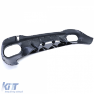 Rear diffuser black gloss + double tailpipes chrome for Mercedes CLA C118 X118-image-6257375