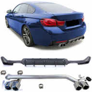 image-35-Rear diffuser carbon + sport-look tailpipe for 4 Series BMW F32 F33 F36 425 428 430