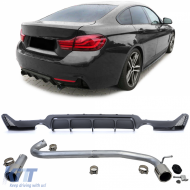 image-43-Rear diffuser carbon + tailpipe 440 look fits for BMW F32 F33 F36 425 428 430