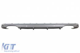 Rear Diffuser Double Outlet with Exhaust Muffler Tips suitable for Audi Q5 8R Facelift (2009-2016) S-Line Bumper-image-6076772