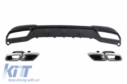 Rear Diffuser & Exhaust Tips suitable for MERCEDES E-Class W212 S212 AMG Sport Line Facelift (2013-2016) Black E63 Design