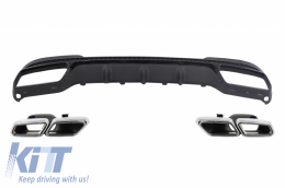 image-59-Rear Diffuser & Exhaust Tips suitable for MERCEDES E-Class W212 S212 AMG Sport Line Facelift (2013-2016) Black E63 Design