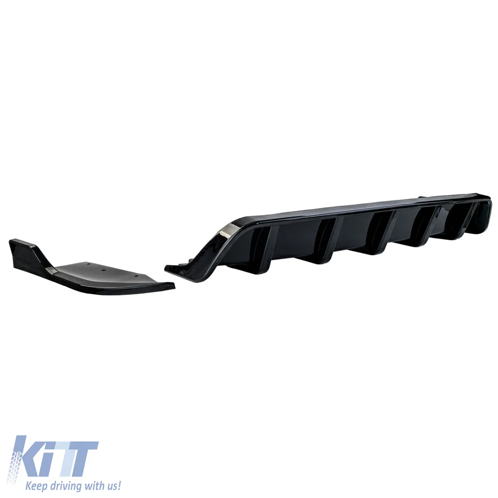 Rear diffuser extension with splitter gloss black for BMW X4 F26 2014-2018