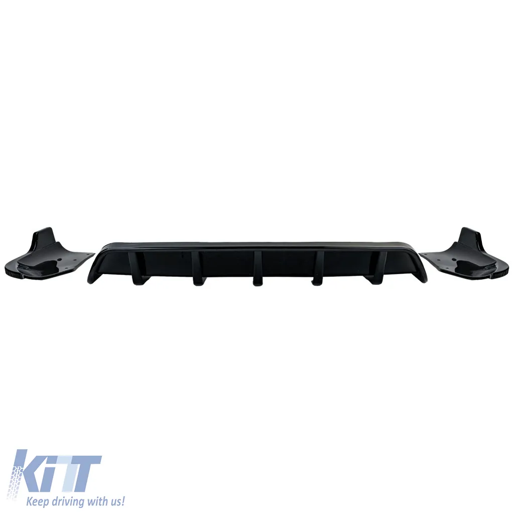 Rear diffuser extension with splitter gloss black for BMW X4 F26 2014-2018
