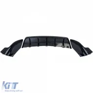 Rear diffuser extension with splitter gloss black for BMW X4 F26 2014-2018-image-6326203