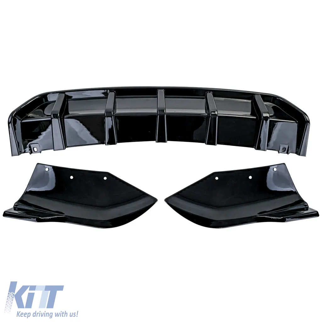 Rear diffuser extension with splitter gloss black for BMW X4 F26 2014-2018