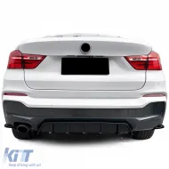 Rear diffuser extension with splitter gloss black for BMW X4 F26 2014-2018-image-6326205