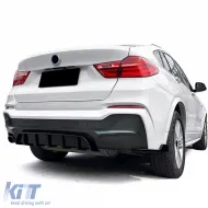 Rear diffuser extension with splitter gloss black for BMW X4 F26 2014-2018-image-6326206