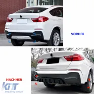 Rear diffuser extension with splitter gloss black for BMW X4 F26 2014-2018-image-6326207