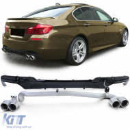 Rear diffuser gloss + duplex tailpipe conversion fits BMW F10 F11 520 525 528 530 - ODRBDB6013842