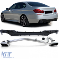 Rear diffuser gloss + duplex V8 tailpipe conversion fits BMW F10 F11 520 525 530 - ODRBDB6013843