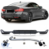 Rear diffuser gloss + tailpipe 440 look fits BMW F32 F33 F36 425 428 430 - ODBKB6030240