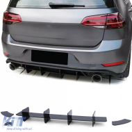 Rear Diffuser Insert Splitter Gloss Black for VW Golf 7 GTI Sedan 13-20 - ODRBDV6014153